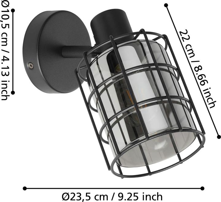Image du produit EGLO Applique murale CONSACA 1x E27 noir (E27)