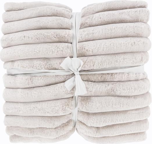 Domoletti Plaid Luxury Stripes, light grey, 150 cm x 200 cm (150 x 200 cm)