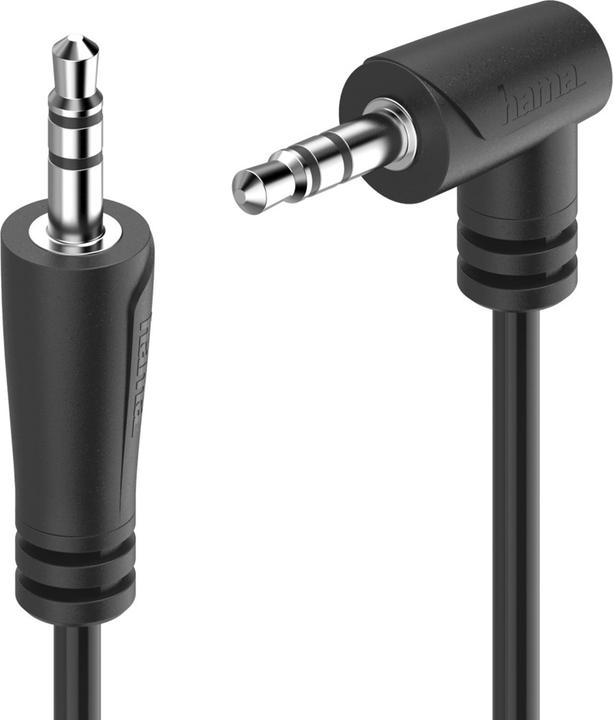 Image du produit Hama Câble audio, prise jack 3,5 mm 90° - prise jack 3,5 mm stéréo, 1,5 m (1.50 m, Câble AUX)