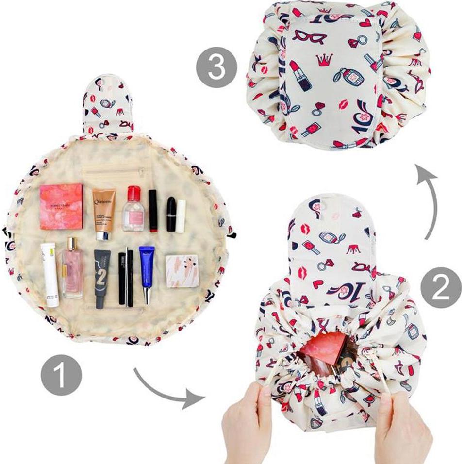 Intirilife, Necessaire, Kosmetiktasche in CREME GIRLY MOTIV, Mehrfarbig