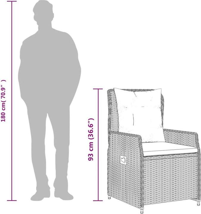 Produktbild vidaXL Gartensessel verstellbar