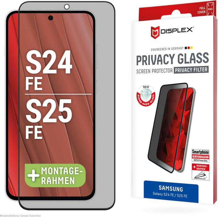 Produktbild Displex Privacy Glass, Privacy Full Cover Panzerglas (1 Stück, Samsung Galaxy S24 FE, Samsung Galaxy S25 FE)
