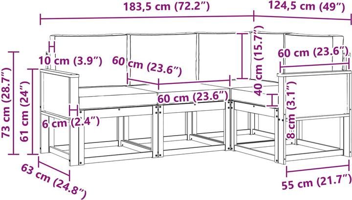Produktbild vidaXL Outdoor-Sofa