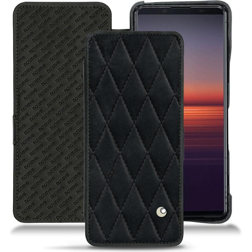 Noreve Lederschutzhülle horizontal (Sony Xperia 5 II), Smartphone Hülle, Schwarz