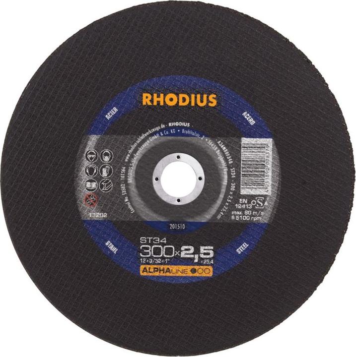 Actual product image Rhodius Stationary cut-off wheel ST34 | Ø 300 x 2.5 x 25.40mm Shape 41 PU: 10