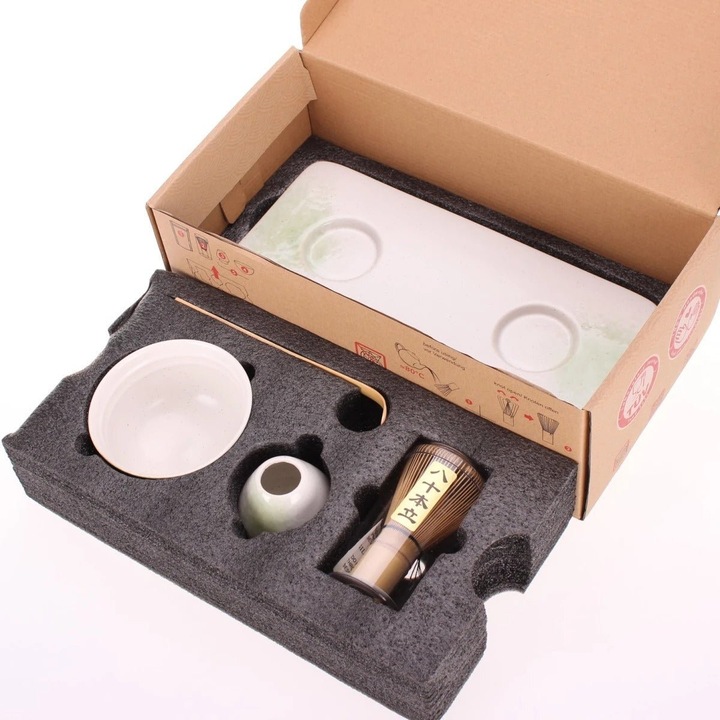 Produktbild Calimatcha Tee Set Matcha Tamago mit 30g Matchatee Tablett Geschenk