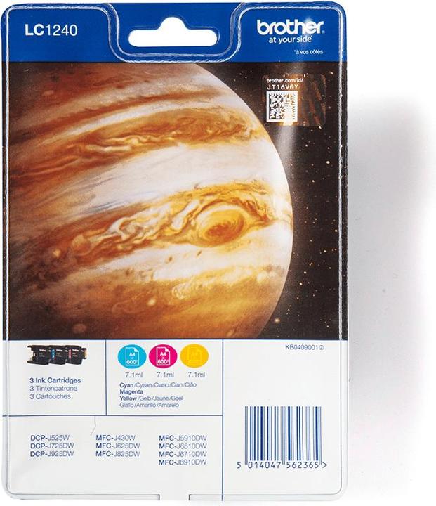 Image du produit Brother LC-1240 BLISTER ARC-EN-CIEL (M, C, Y)