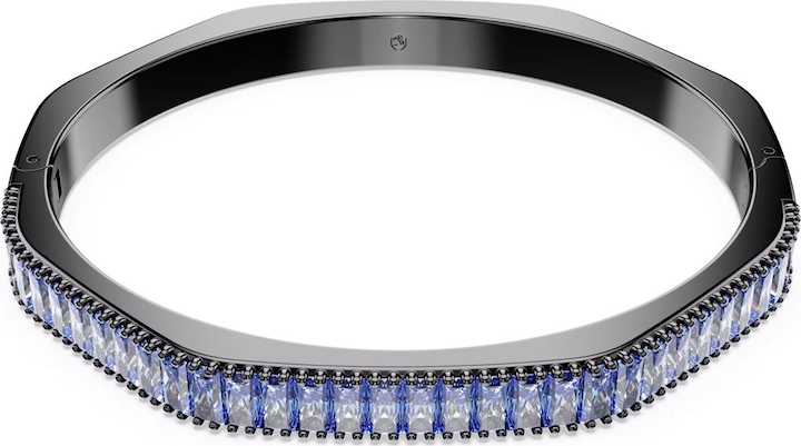 Immagine prodotto Swarovski Matrix Armreif Baguette Schliff Blau Rutheniert (17 cm, Metallo Swarovski)