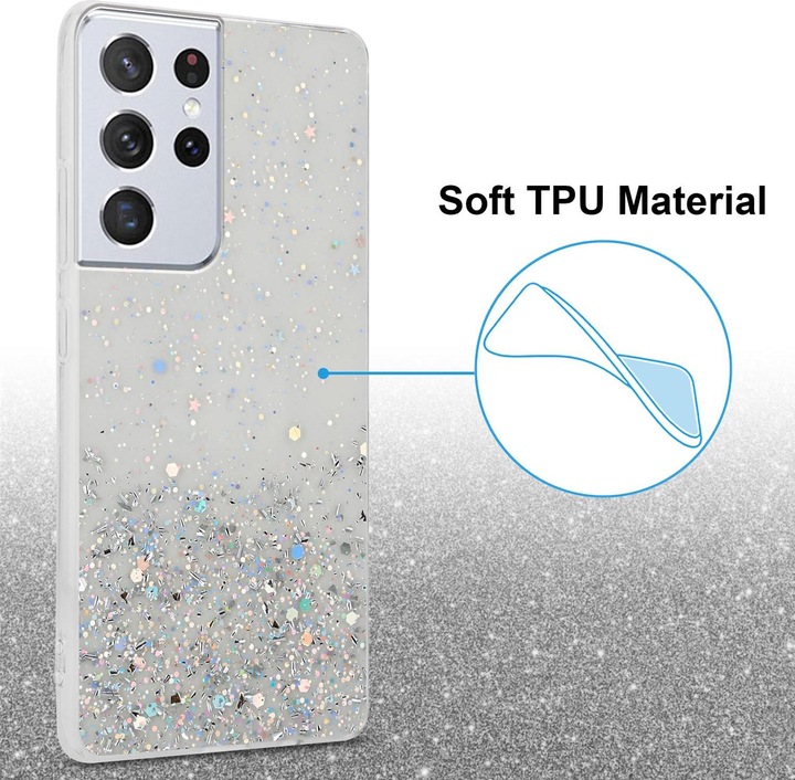 Actual product image Cadorabo TPU cover sparkling glitter (Samsung Galaxy S21 Ultra)