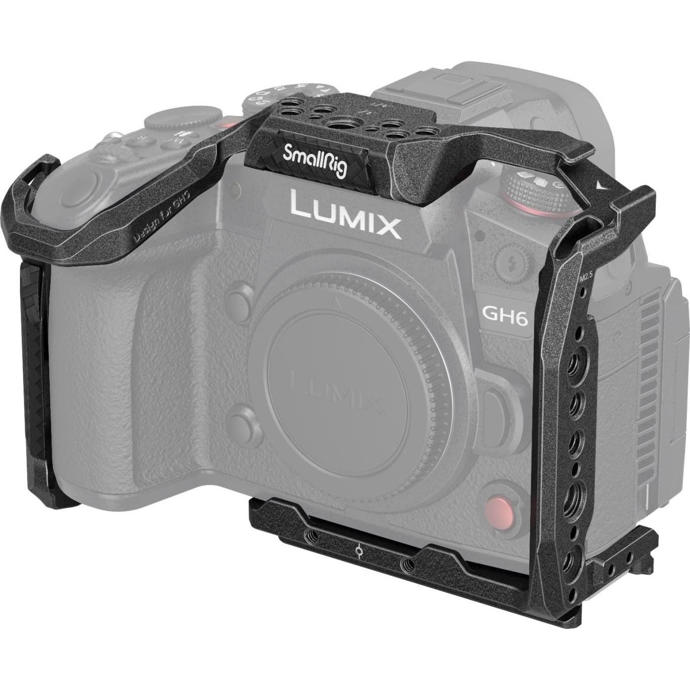SmallRig Gabbia per fotocamera serie Black Mamba per Panasonic LUMIX GH6 3440 (Gabbietta), Accessori video, Nero