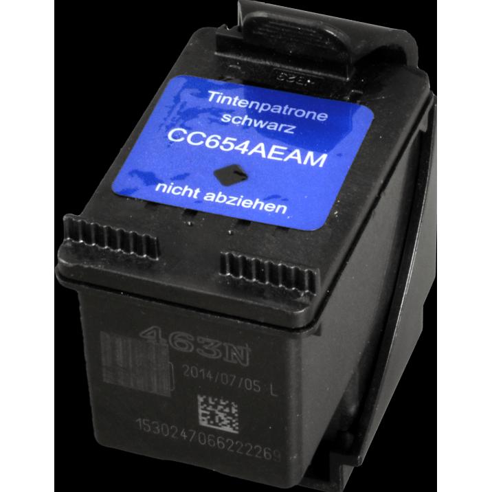 Ampertec, Druckerpatrone, Tinte ersetzt HP CC654AE 901XL schwarz (BK)