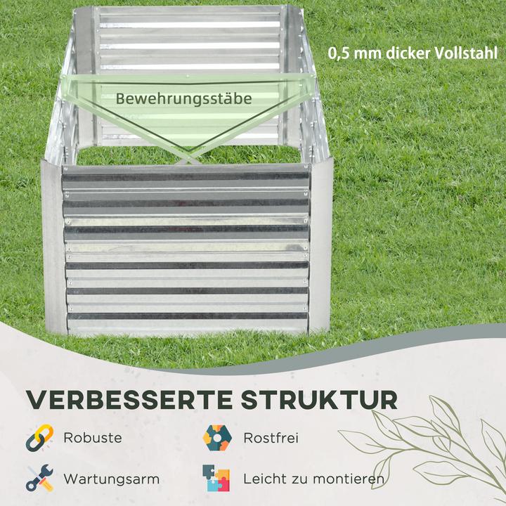 Produktbild Outsunny Hochbeet Stahl Silber