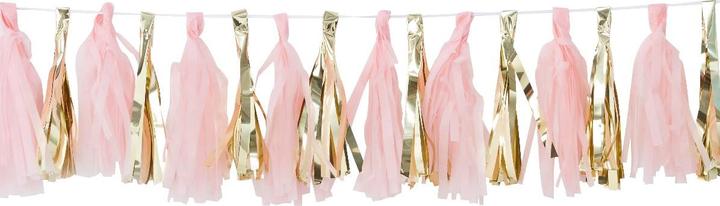Ginger Ray Girlande Pompons Rosa und Gold (1 Stück)