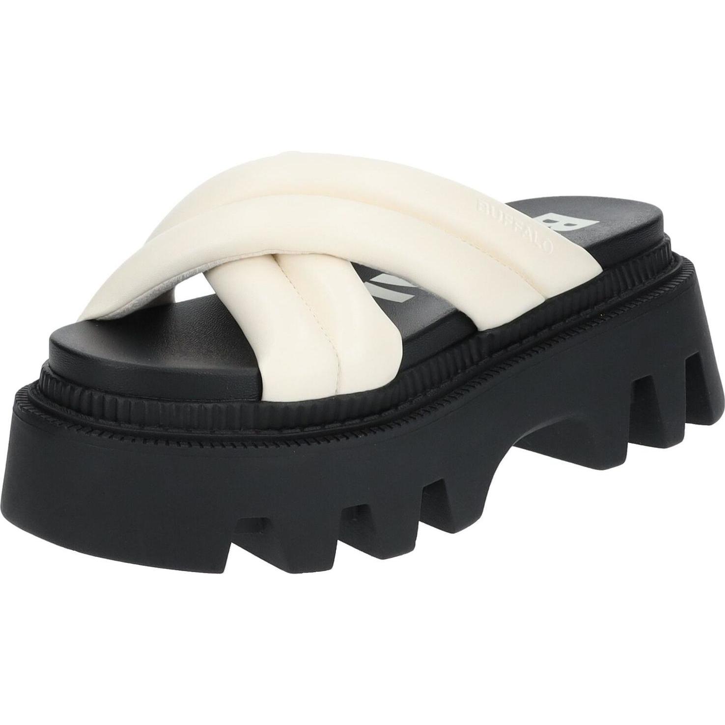 Thumbnail - Buffalo, Damen, Sandalen, sandalen für en flora cross quilt - vegan nappa, Weiss, (41)