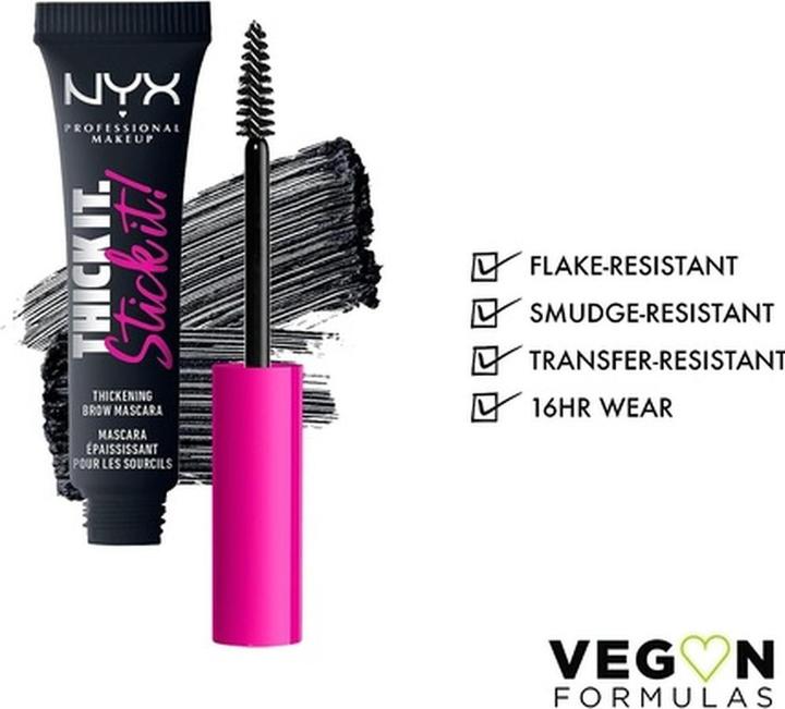 Actual product image NYX Professional Make-Up Thick it. Stick it! Brow Mascara Black (Black)