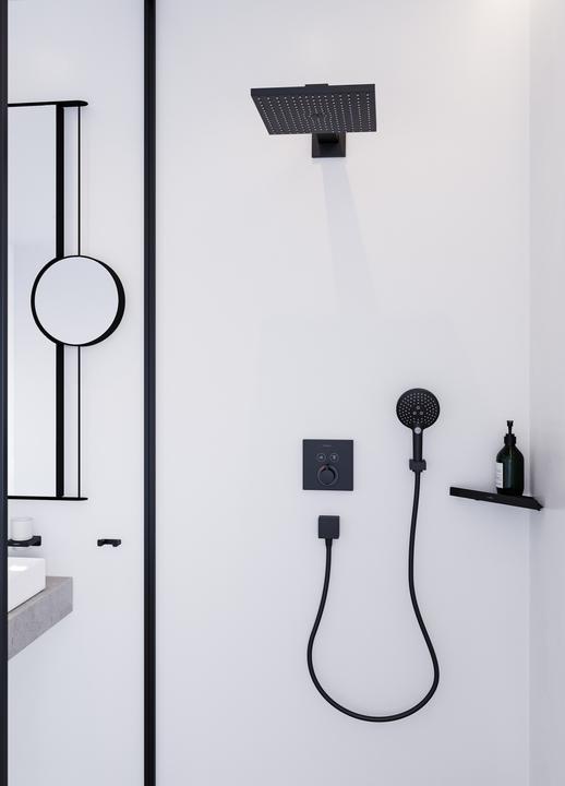 Actual product image hansgrohe Cosmetic mirror AddStoris, without lighting matt black