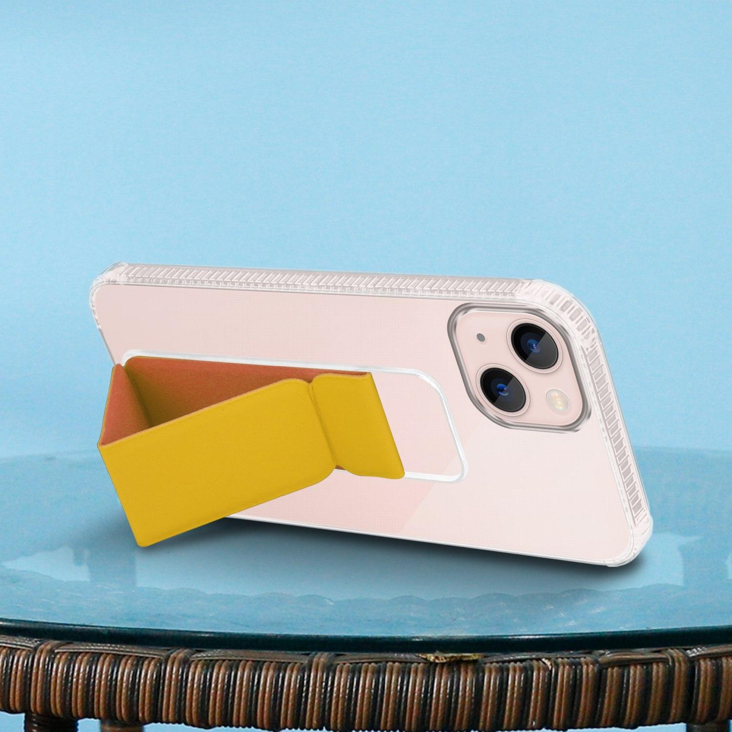 Thumbnail - Cadorabo Hülle für Apple iPhone 13 im TPU mit Halterung LM167 Style (Apple iPhone 13), Smartphone Hülle, Gelb