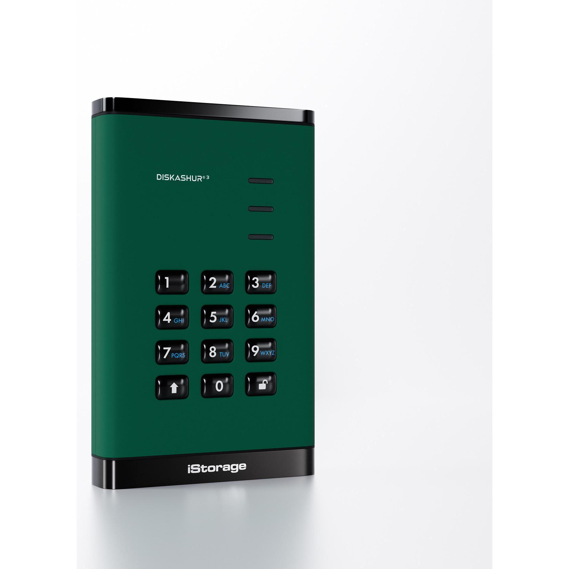 Thumbnail - iStorage diskAshur3 HDD 4TB - Green (4 TB), Externe Festplatte, Grün