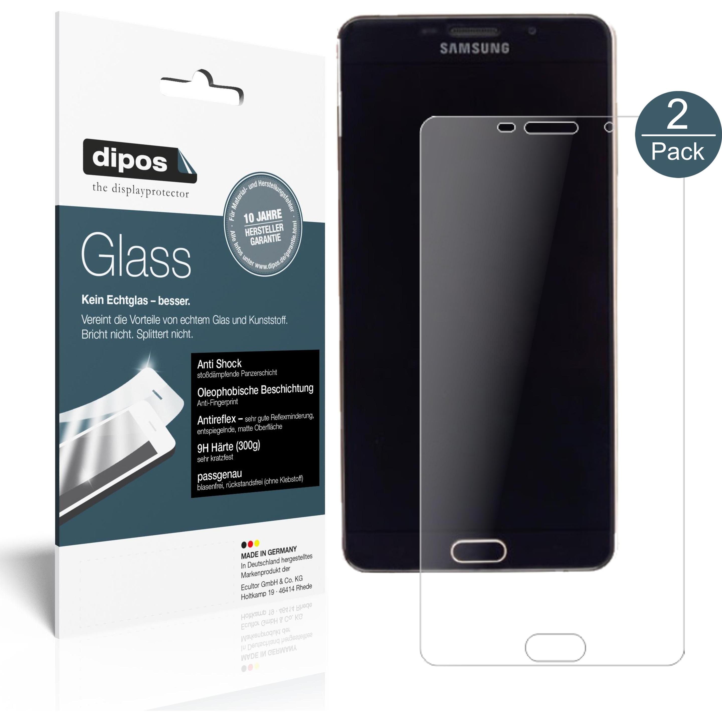 Dipos Displayschutz Anti-Shock (2 Stück, Samsung Galaxy A9 Pro), Smartphone Schutzfolie, Transparent