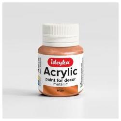 Ideyka, Colore + Vernice per fai da te, Metallic Acrylfarbe Kupfer 20ml