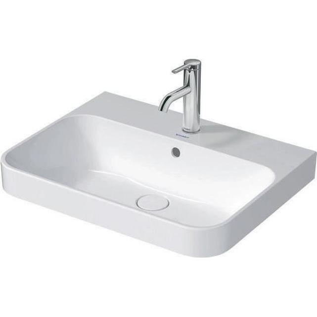 Duravit, Waschbecken, Aufsatzbecken HAPPY D.2 PLUS m ÜL m HLB 600x460mm o HL weiss/anthrazit (460 mm, 600 mm)