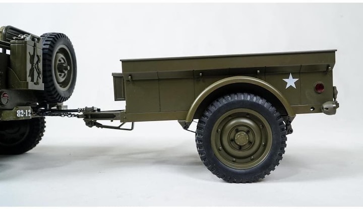 Actual product image RocHobby Trailer to 1941 MB Willys Jeep, 1:6 (RTR Ready-to-Run)