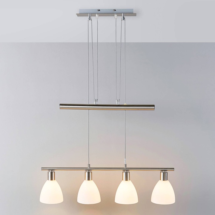 Produktbild Lindby Simeon Pendelleuchte White/Nickel (E14)