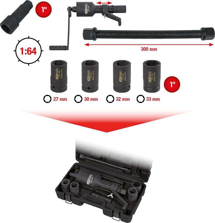 Produktbild KS Tools Kraftvervielfältiger. 5-tlg. 516.1180 (1", 59 Nm, 3800 Nm)