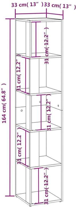 Produktbild vidaXL Tove (33 x 33 x 164.5 cm)