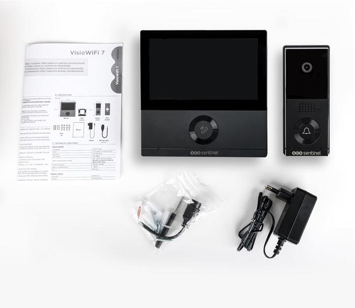 Produktbild SCS Sentinel Video-WLAN-Türsprechanlage mit 110° Weitwinkel, 7-Zoll-Touchscreen, Nachtsicht und Wetterfestigkeit (Kabelgebunden, WLAN)