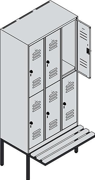 Actual product image C+P Double-decker locker Classic PLUS bench seat (90 cm, 212 cm)