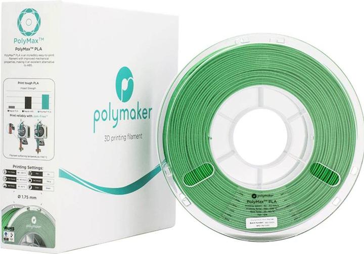 Produktbild Polymaker PA06016 PolyMAX Tough Filament Tough PLA hohe Steifigkeit, hohe Zugfestigkeit, schlagfest (Tough PLA, 2.85 mm, 750 g, Grün)