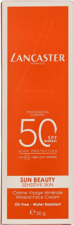 Actual product image Lancaster Sun Beauty Mineral Face Crème Sun Protection Factor 50 (Sun cream face, SPF 50, 50 ml)