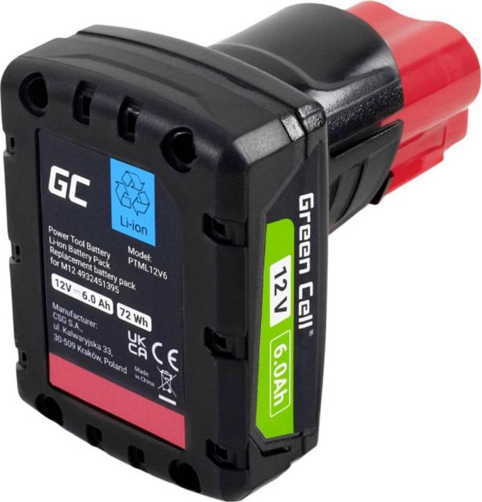 Productafbeelding GreenCell PTML12V6 accu/lader voor draadloos gereedschap (12 V)