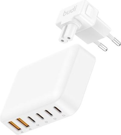 Produktbild Budi 60W 6-Port Ladegerät mit 4× USB-C PD & 2× USB-A QC, 1.5 m Kabel (60 W)