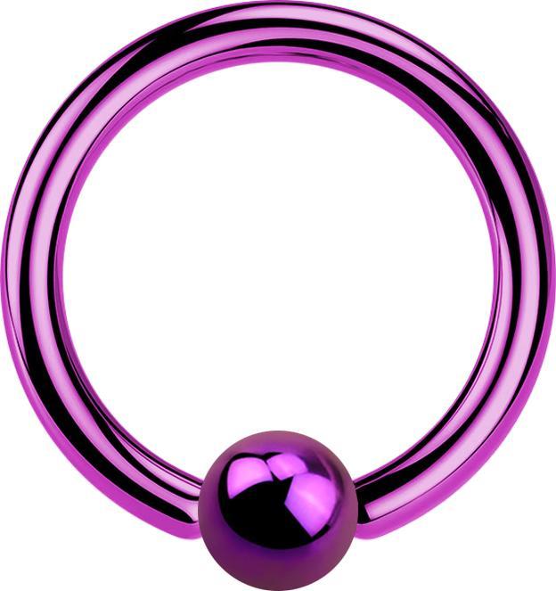 Actual product image Star Piercing Ball Closure Ring purple (Titanium, without brass)