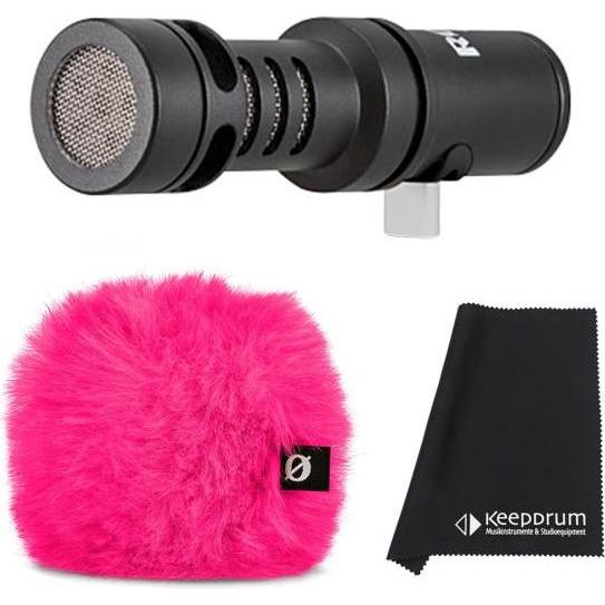 RØDE Videomic Me-C mit Windschutz Pink und Tuch, Mikrofon