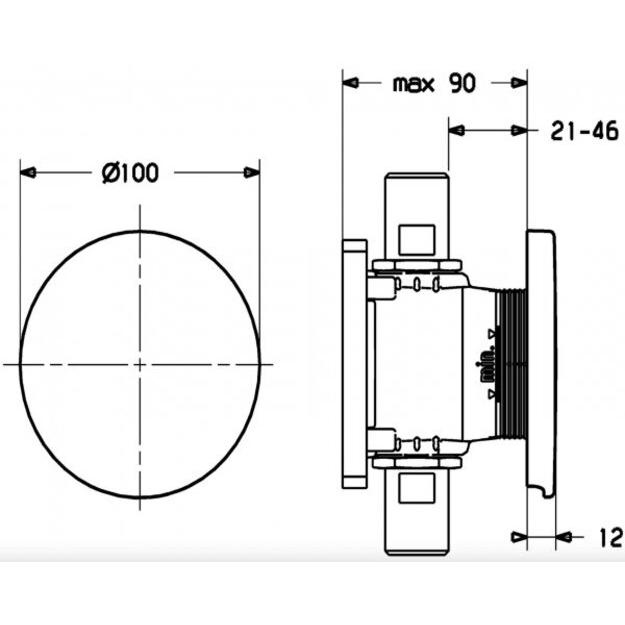 Thumbnail - Hansa, Badarmatur, Hansafill Abdeckplatte, Durchmesser 100 mm, 44820000