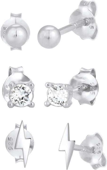 Image du produit Elli Éclair, boucles d'oreilles en cristal, boule (Cristal de verre, Argent sterling 925)