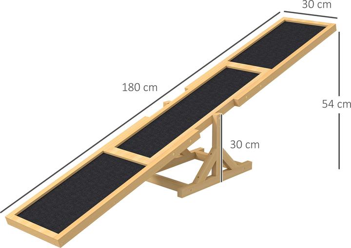 Produktbild PawHut Hundewippe Tannenholz Gelb (Agility)