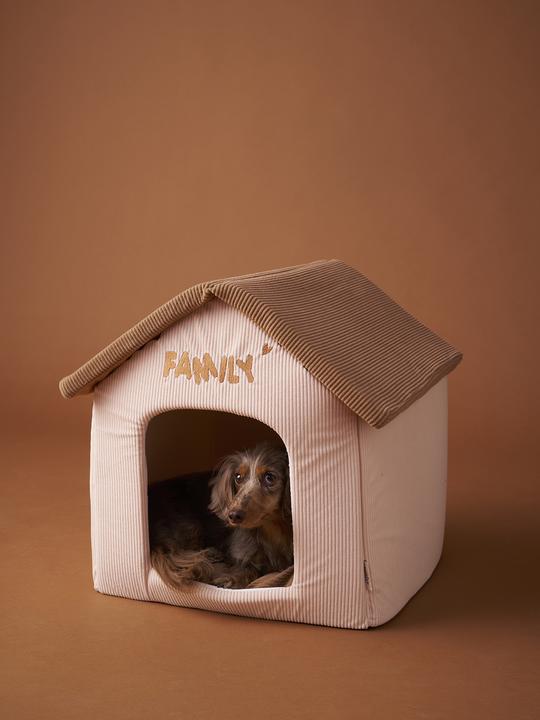 Actual product image Vertbaudet Hundehütte aus Cord FAMILY, Dach abnehmbar (Dog house)