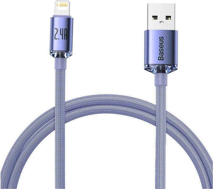 Immagine prodotto Baseus Crystal Shine Series Fast Charging Data Cable USB to iP 2.4A 1.2m Purple (1.20 m)