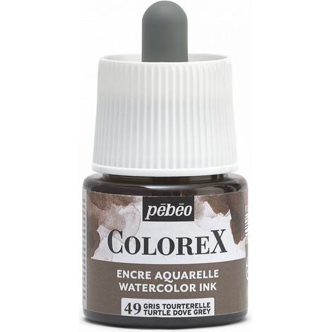 Pebeo, Künstlerfarbe + Bastelfarbe, Colorex Wassertinte (Taubengrau, 45 ml)
