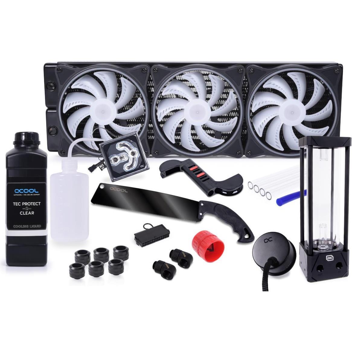 Alphacool Alphac Core Hurrican 420mm ST45 Set 1022071, CPU Wasserkühler, Schwarz