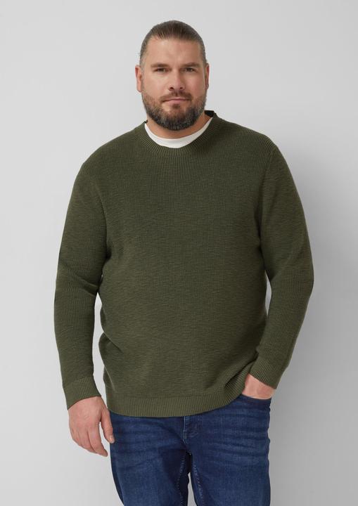 Produktbild s.Oliver Strickpullover Strickpullover mit Crew Neck und Strukturmuster (5XL)