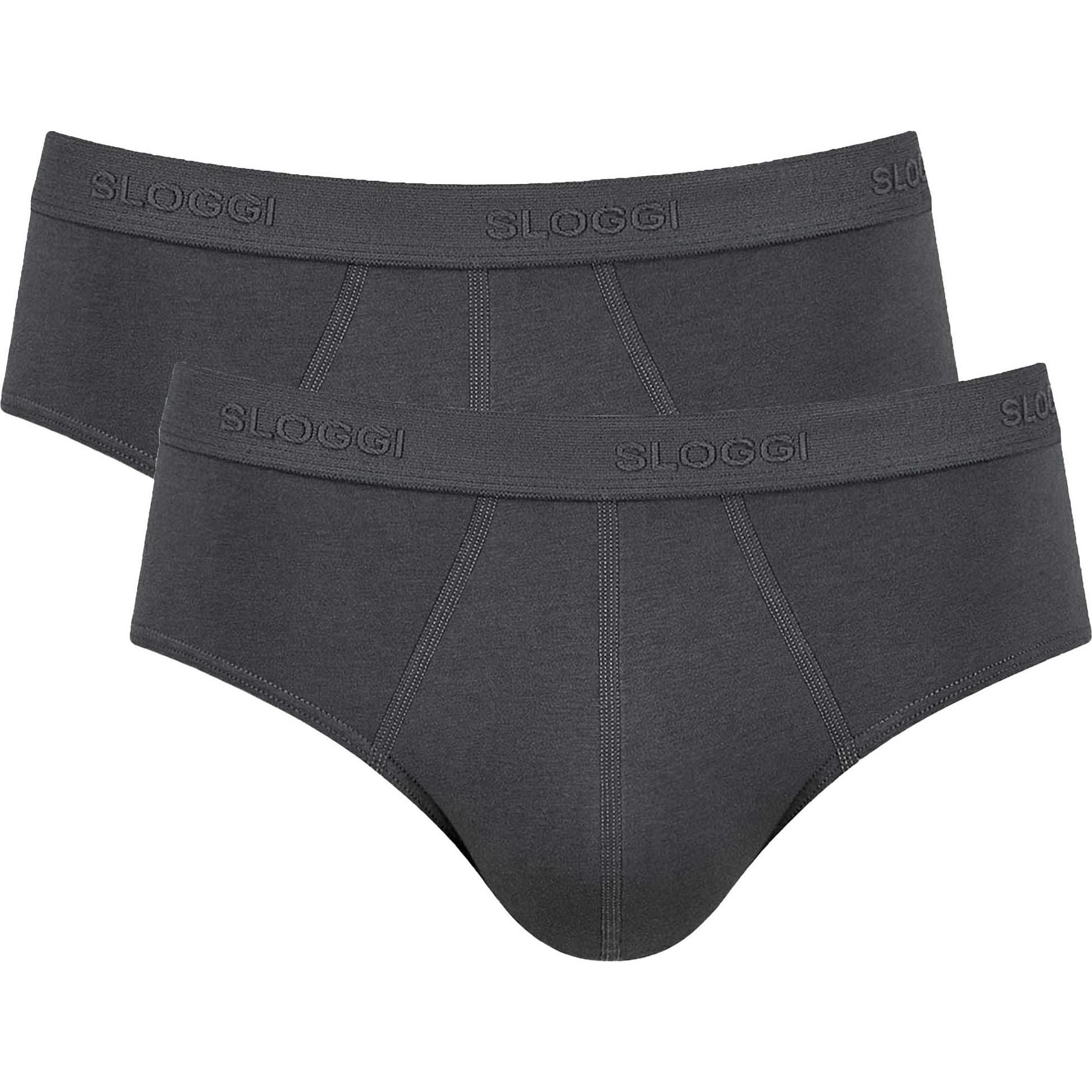 Sloggi, Herren, Unterhosen, 24/7 Midi, Schwarz, (M, 2er Pack)