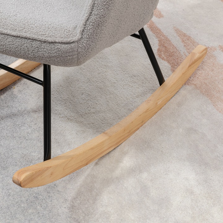 Produktbild Homcom Schaukelstuhl mit Armlehnen und Holzfüssen