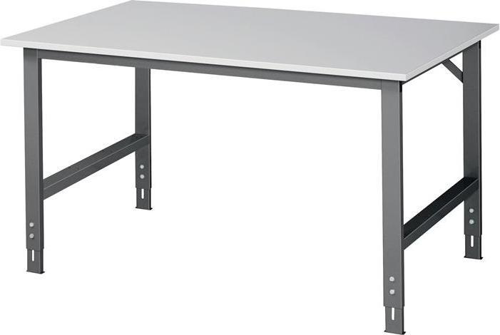 Image du produit RAU Établi Tom L1500xP1000xH760-1080mm Plan de travail mélamine Piétement anthracite, RAL7016 (150 cm, 100 cm)