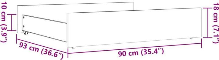 Image du produit vidaXL Bettschublade (90 x 93 x 18 cm)