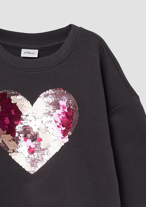 Produktbild s.Oliver Sweatshirt Oversized Sweatshirt mit Wende-Pailletten (92)